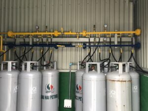 Van đầu bình gas loại van kép, van rút lỏng, 2 van – ảnh 2